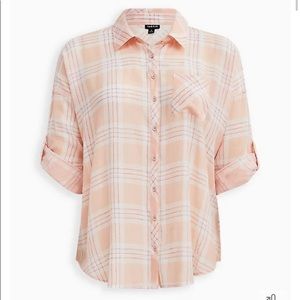 Torrid Pink Plaid Top